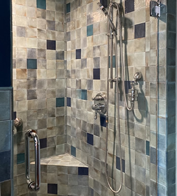 Tile Shower Ocean Mosaic Seafoam Green